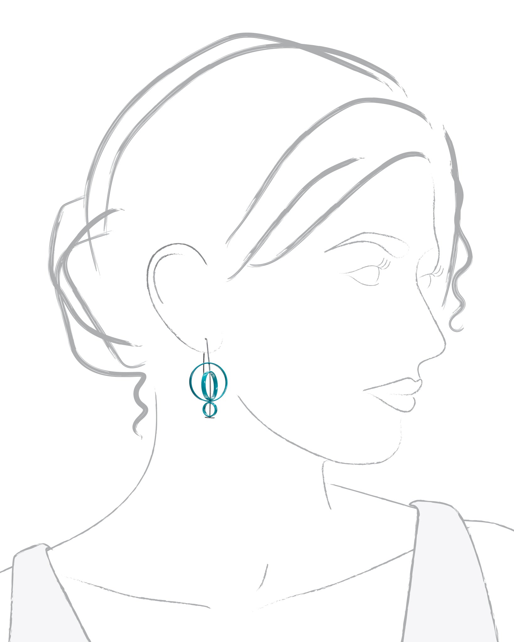 Moveable 3 Circle Earrings