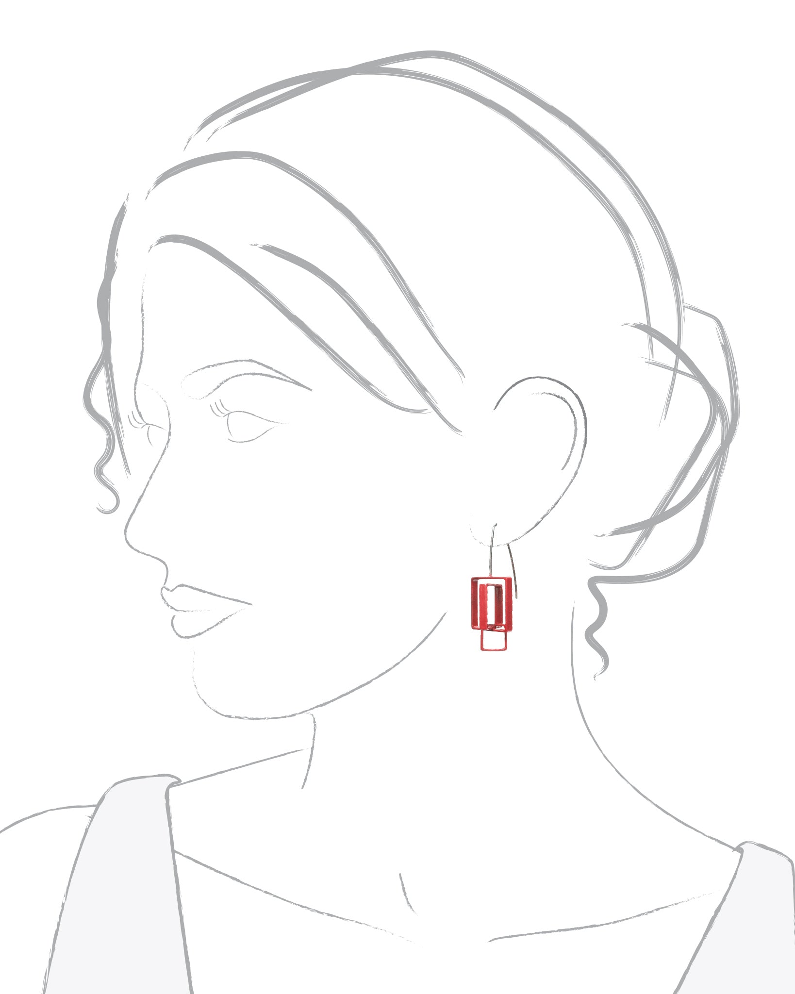 3 Square Earrings