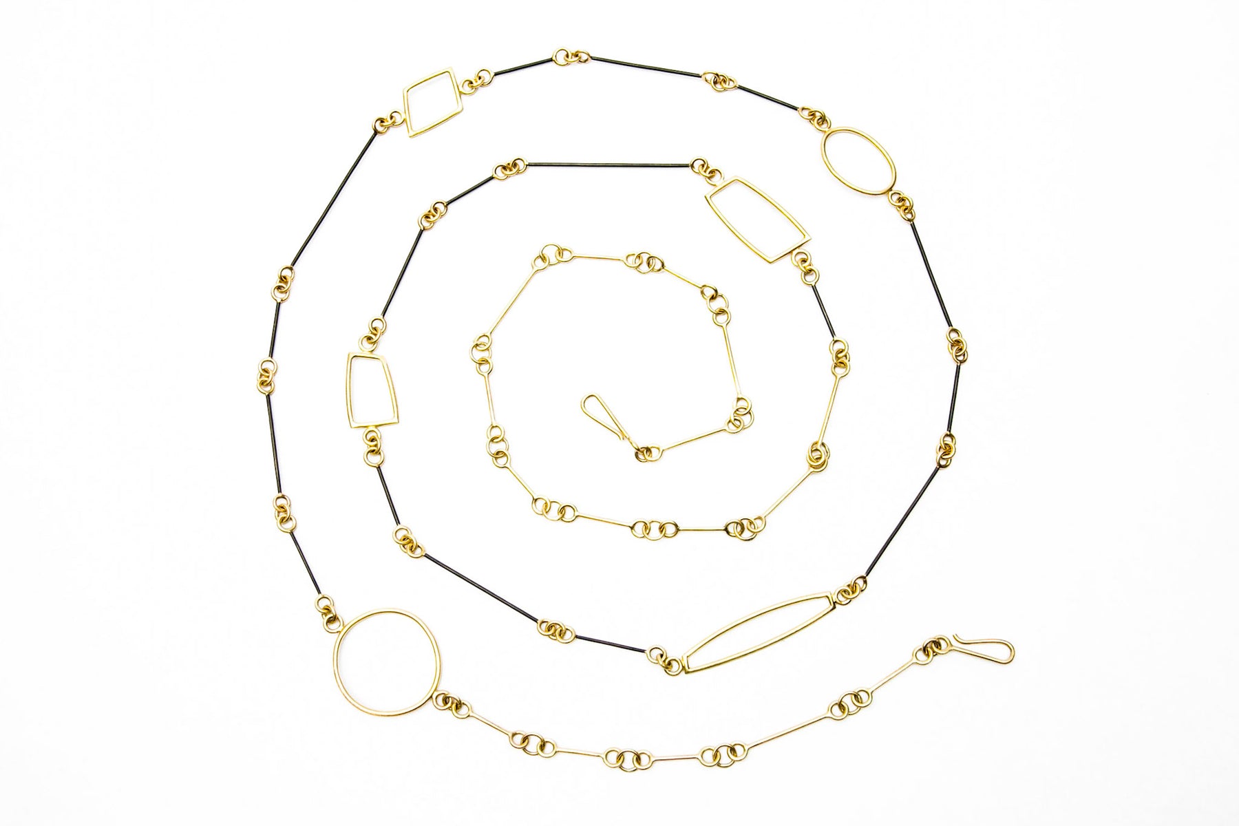 18K Yellow Gold & Steel Chain