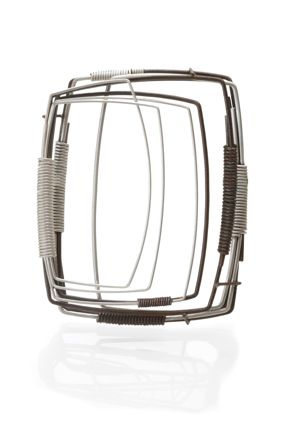 One-of-a-Kind Steel Sterling Silver Brooch