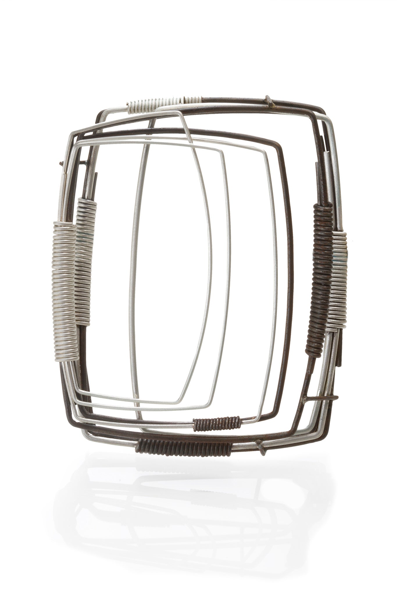 One-of-a-Kind Steel Sterling Silver Brooch
