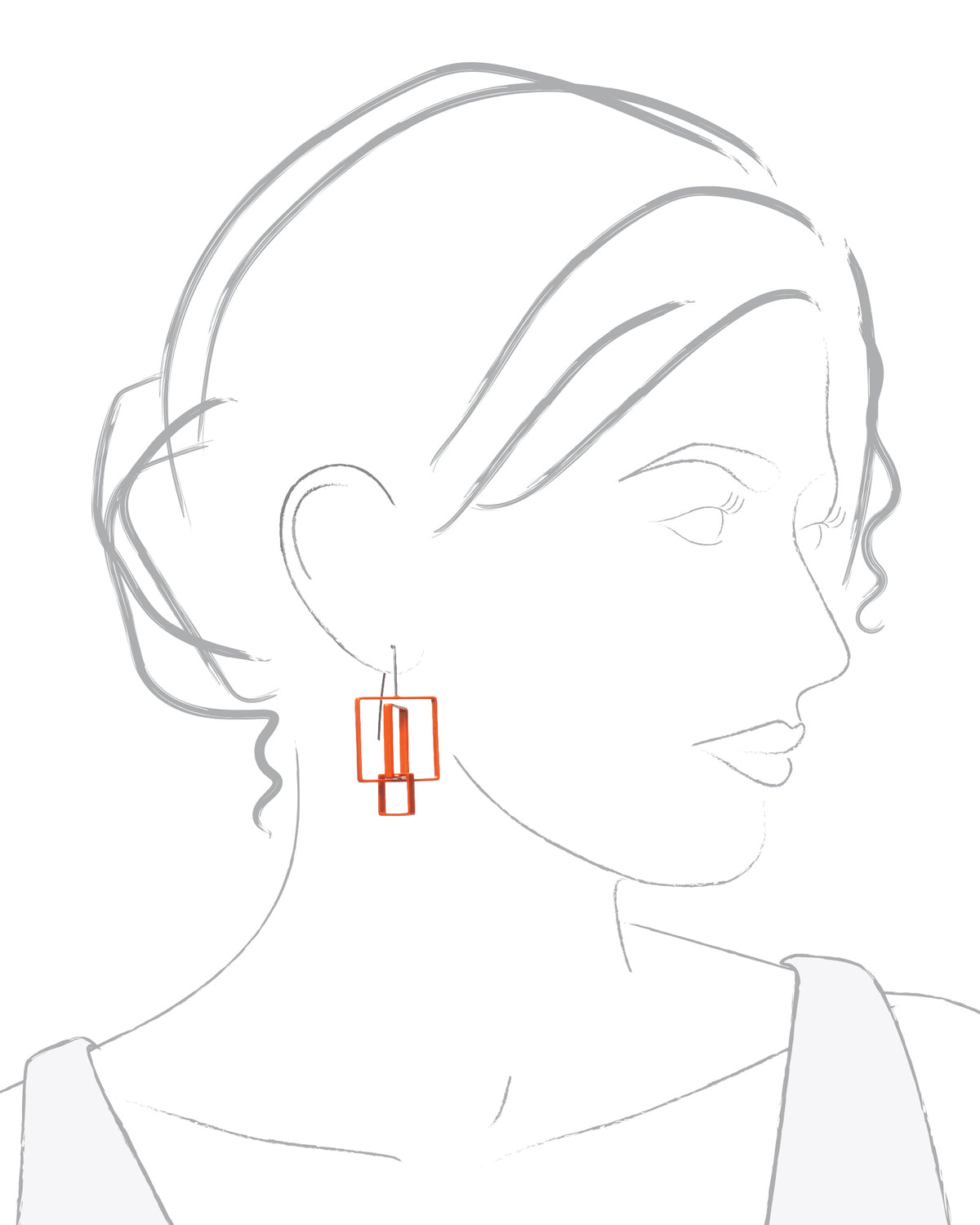 3 Square Earrings