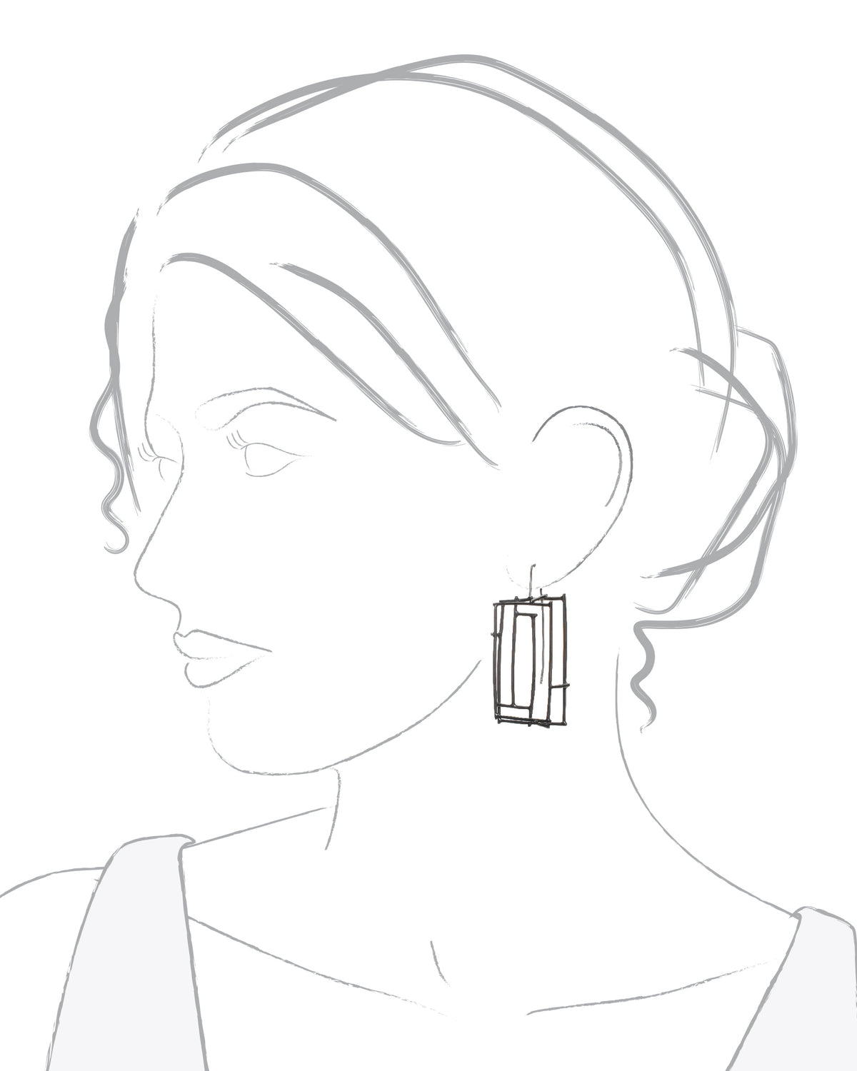 Rectangle Structure Earrings