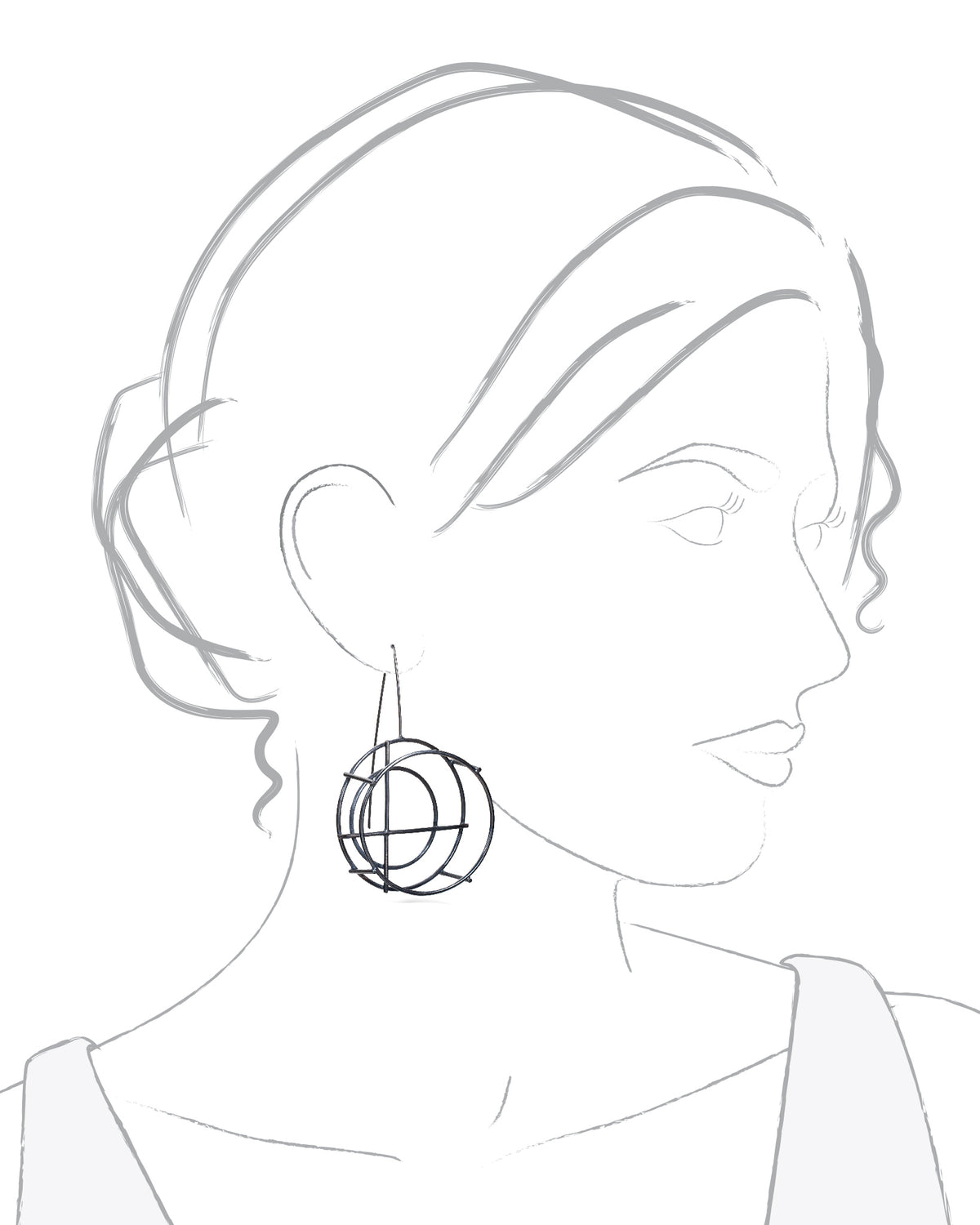 One-of-a-Kind Large Circle Structure Earrings