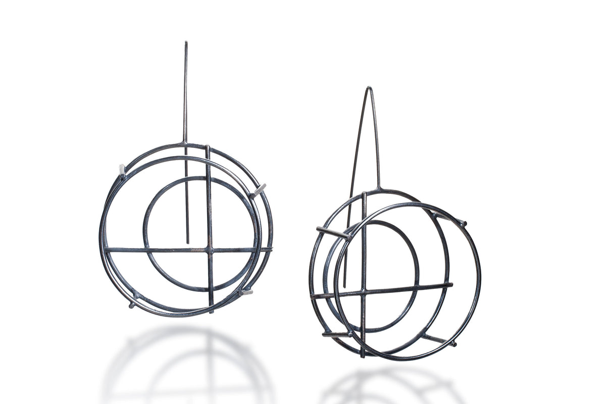 One-of-a-Kind Large Circle Structure Earrings