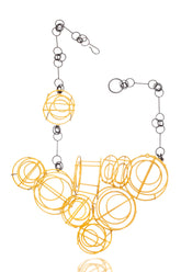 Circle Cluster Necklace in Mustard