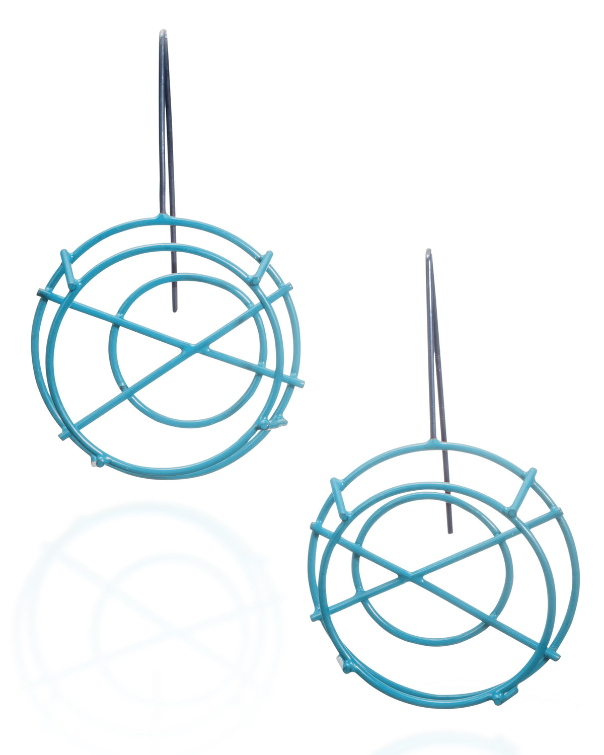 Circle Structure Earrings with X