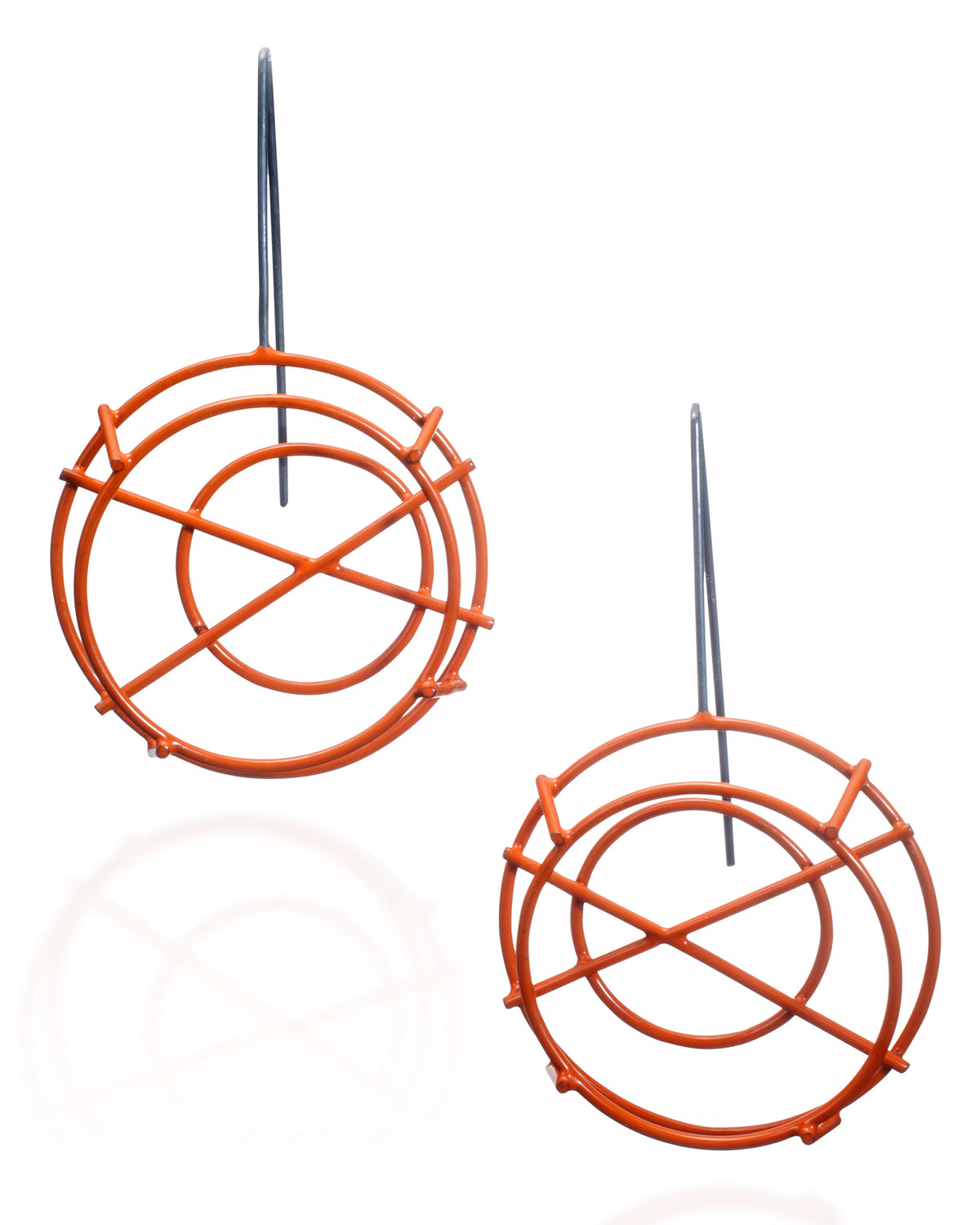 Circle Structure Earrings with X