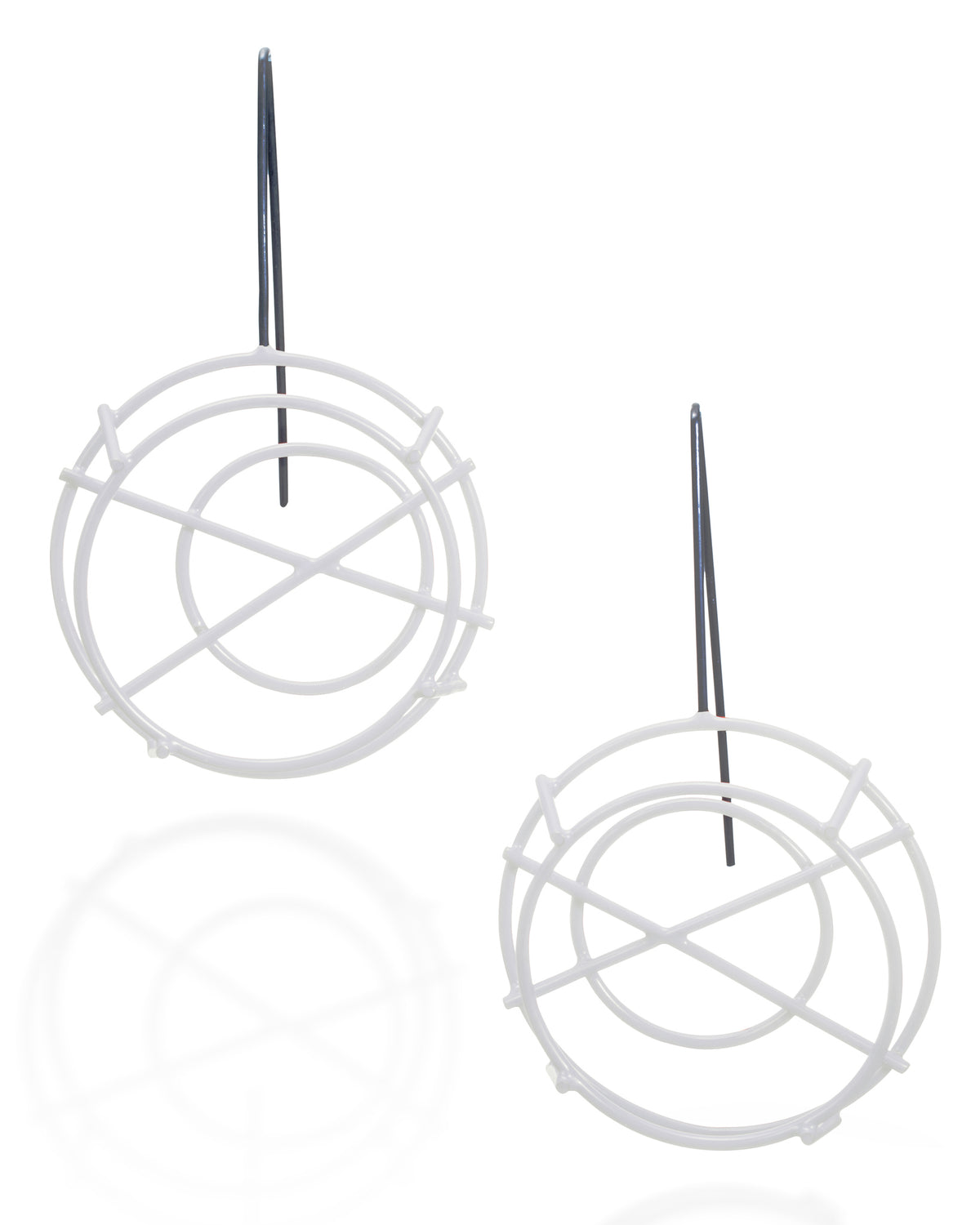 Circle Structure Earrings with X