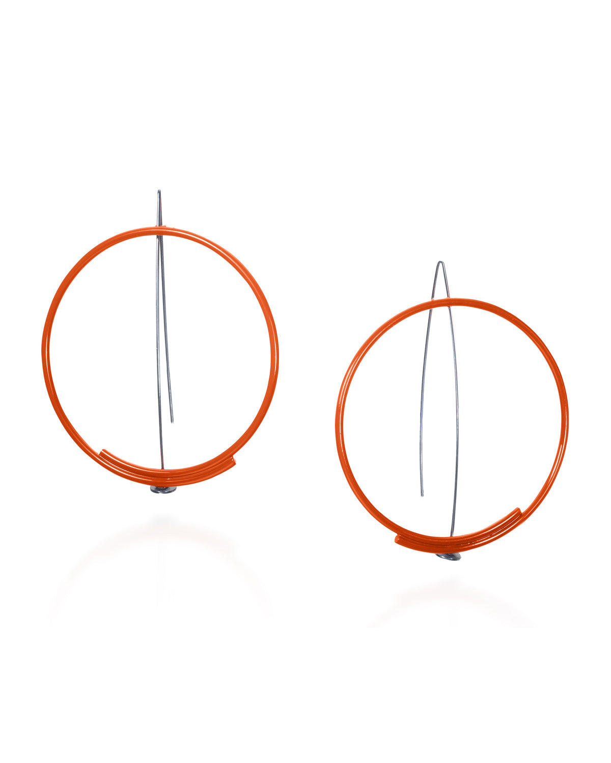 Overlapping Line Circle Earrings X-Large