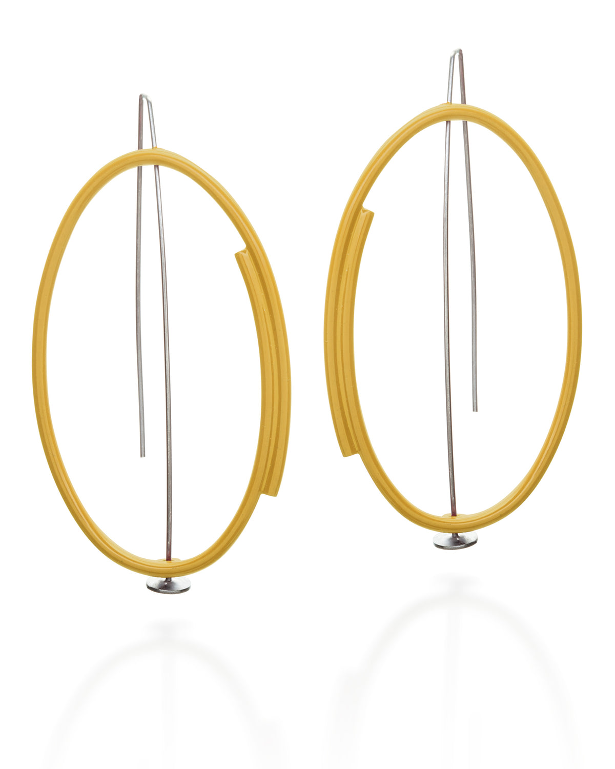 Overlapping Line Oval Earrings