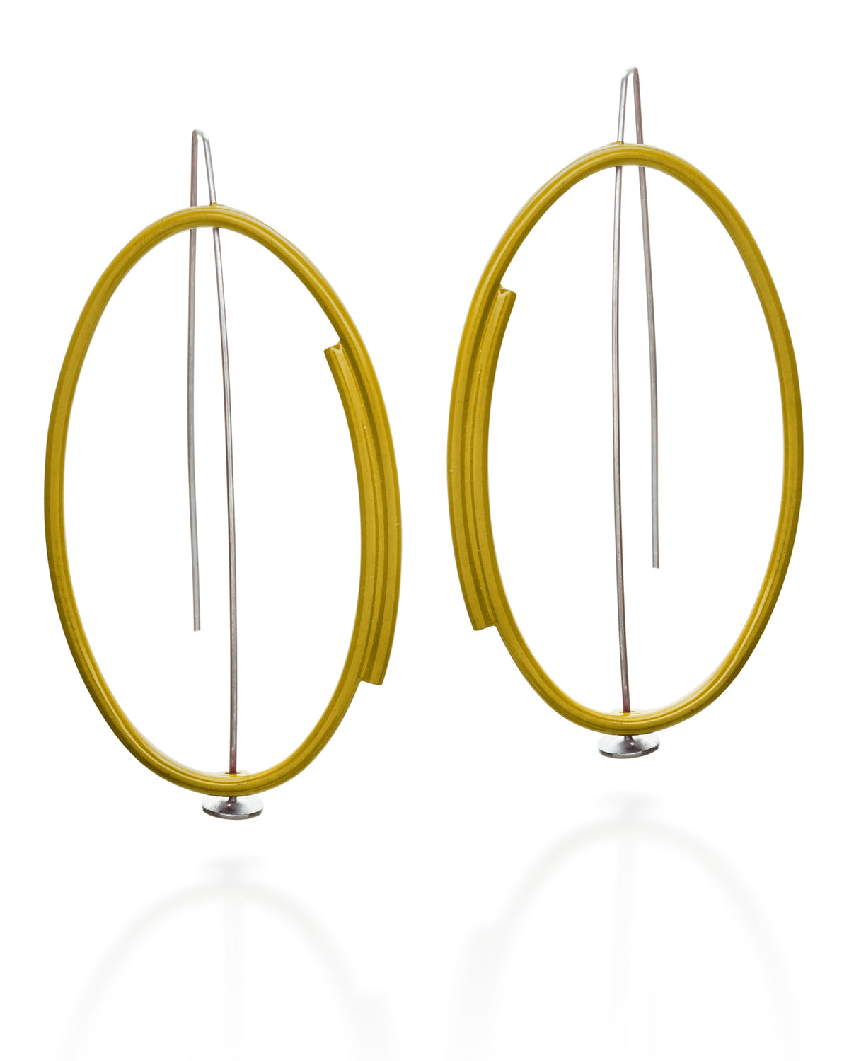 Overlapping Line Oval Earrings