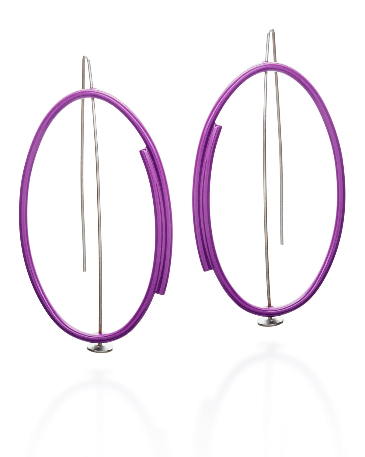 Overlapping Line Oval Earrings