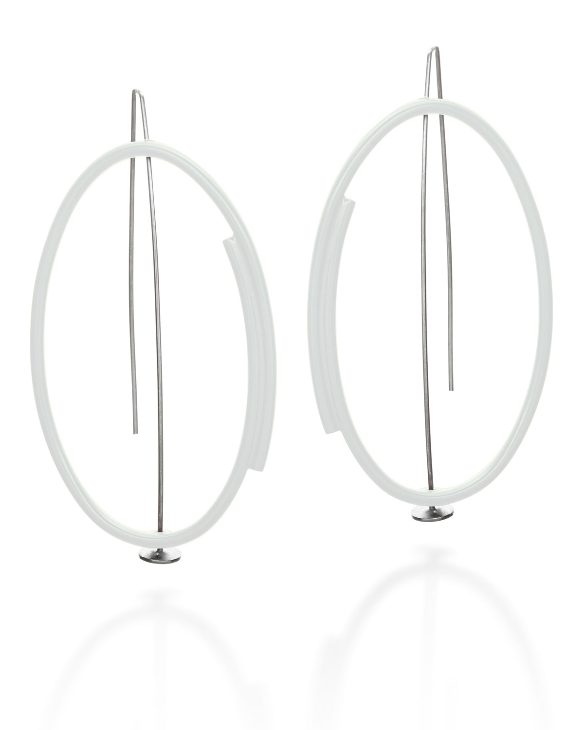 Overlapping Line Oval Earrings