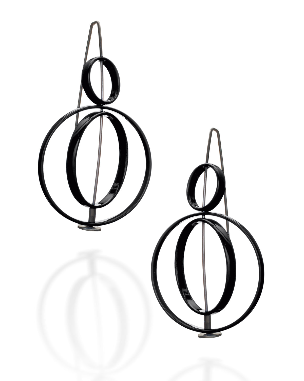 Small Top Moveable 3 Circle Earrings (Solid Color)