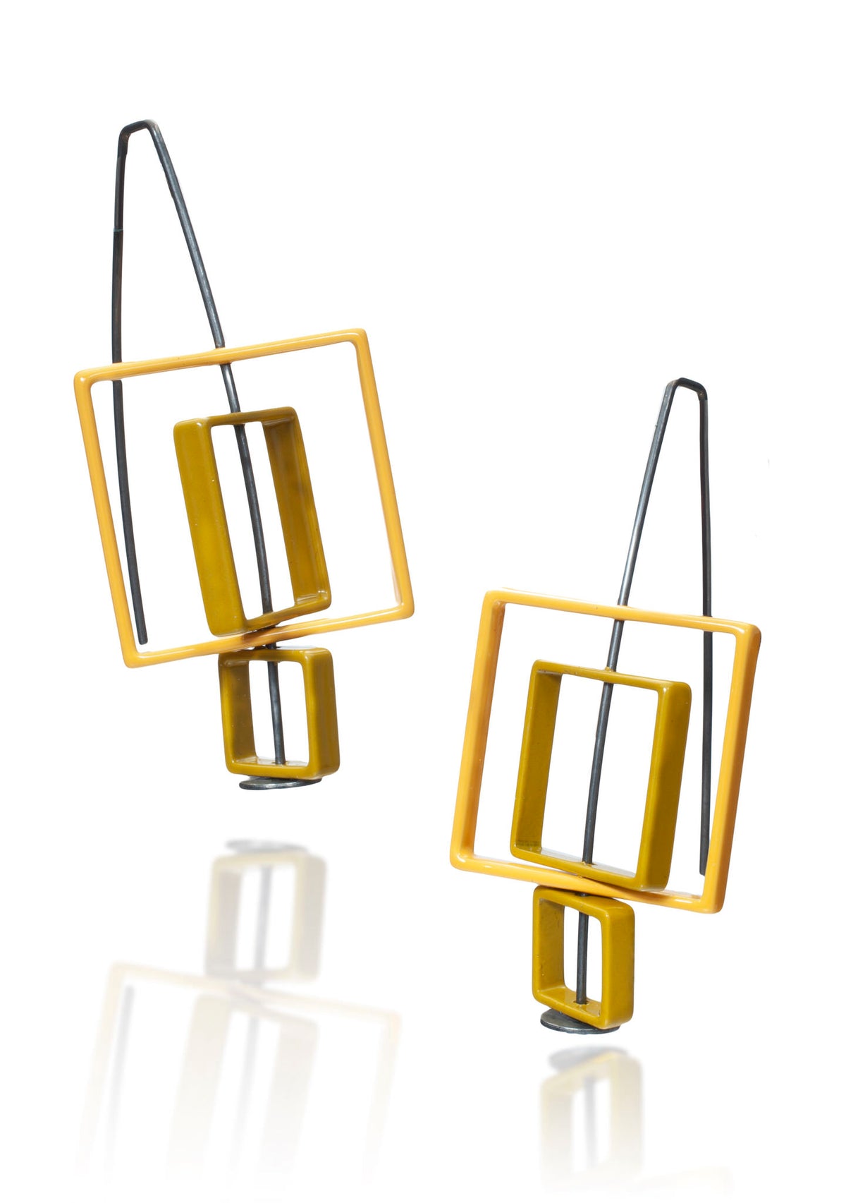 Moveable 3 Square Earrings