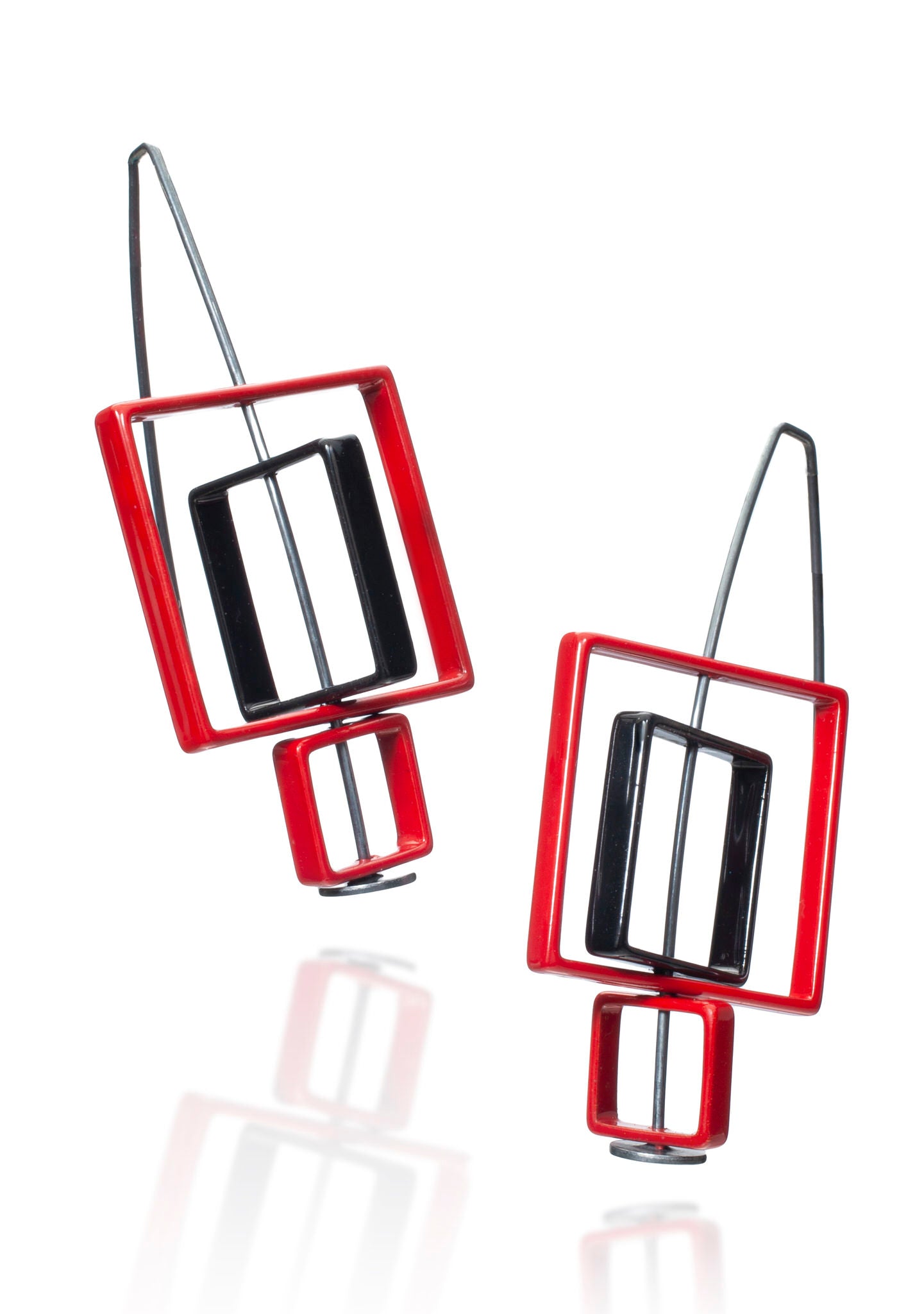 Moveable 3 Square Earrings