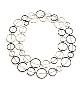 Black and White Circle Necklace 48"
