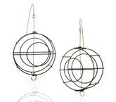 Steel & 18K Yellow Gold Circle Structure Earrings