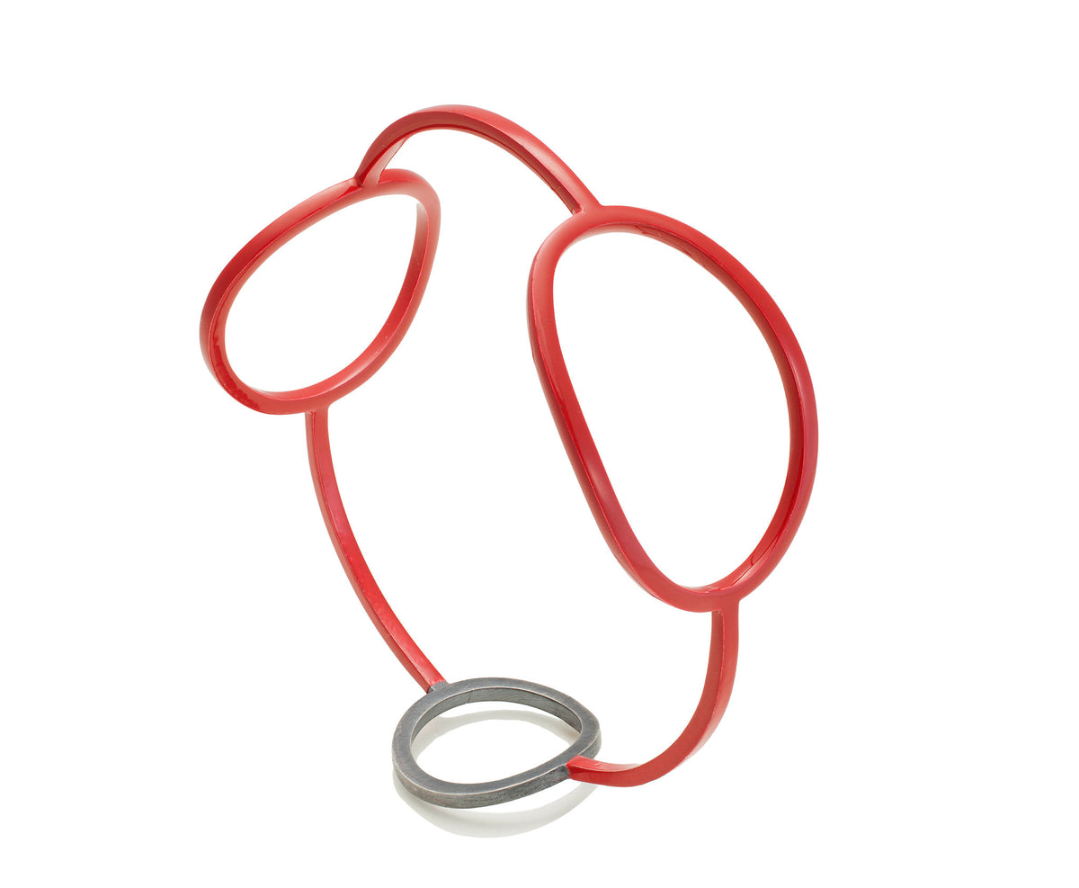 Square Stock Red Bangle Bracelet