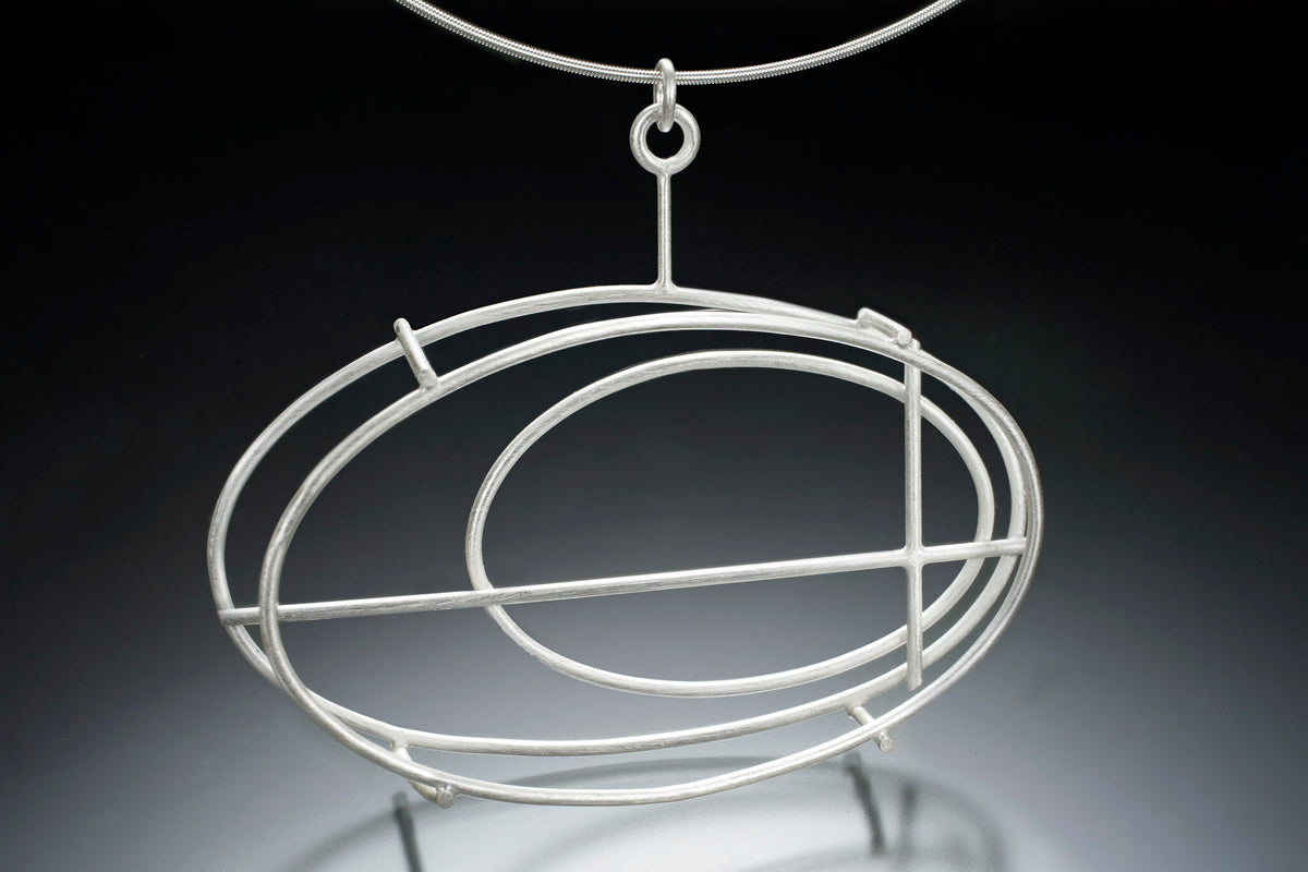 Sterling Oval Structure Pendant