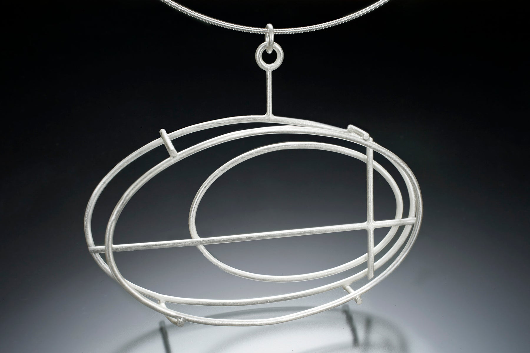 Sterling Oval Structure Pendant