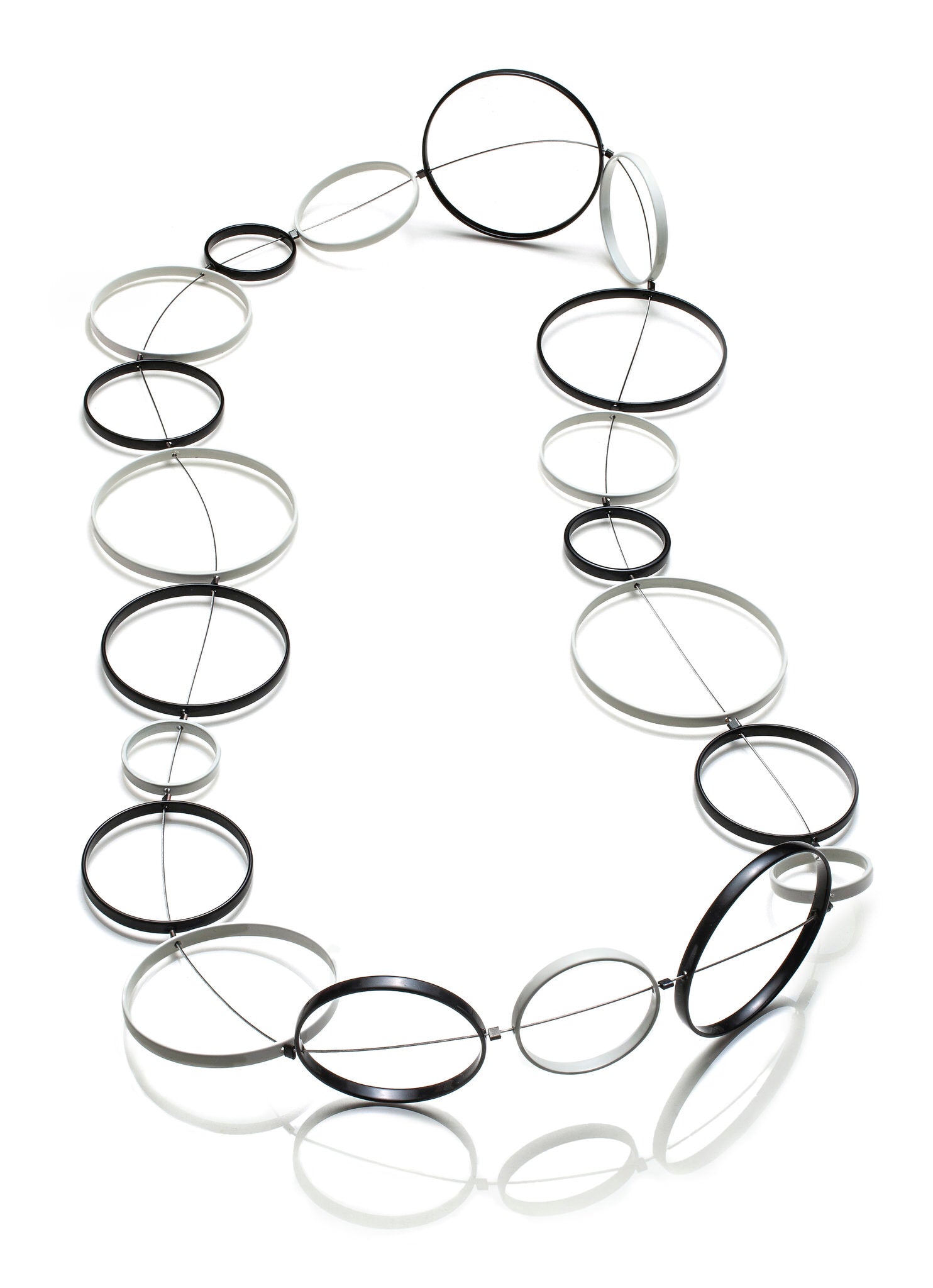 Black and White Circles Necklace