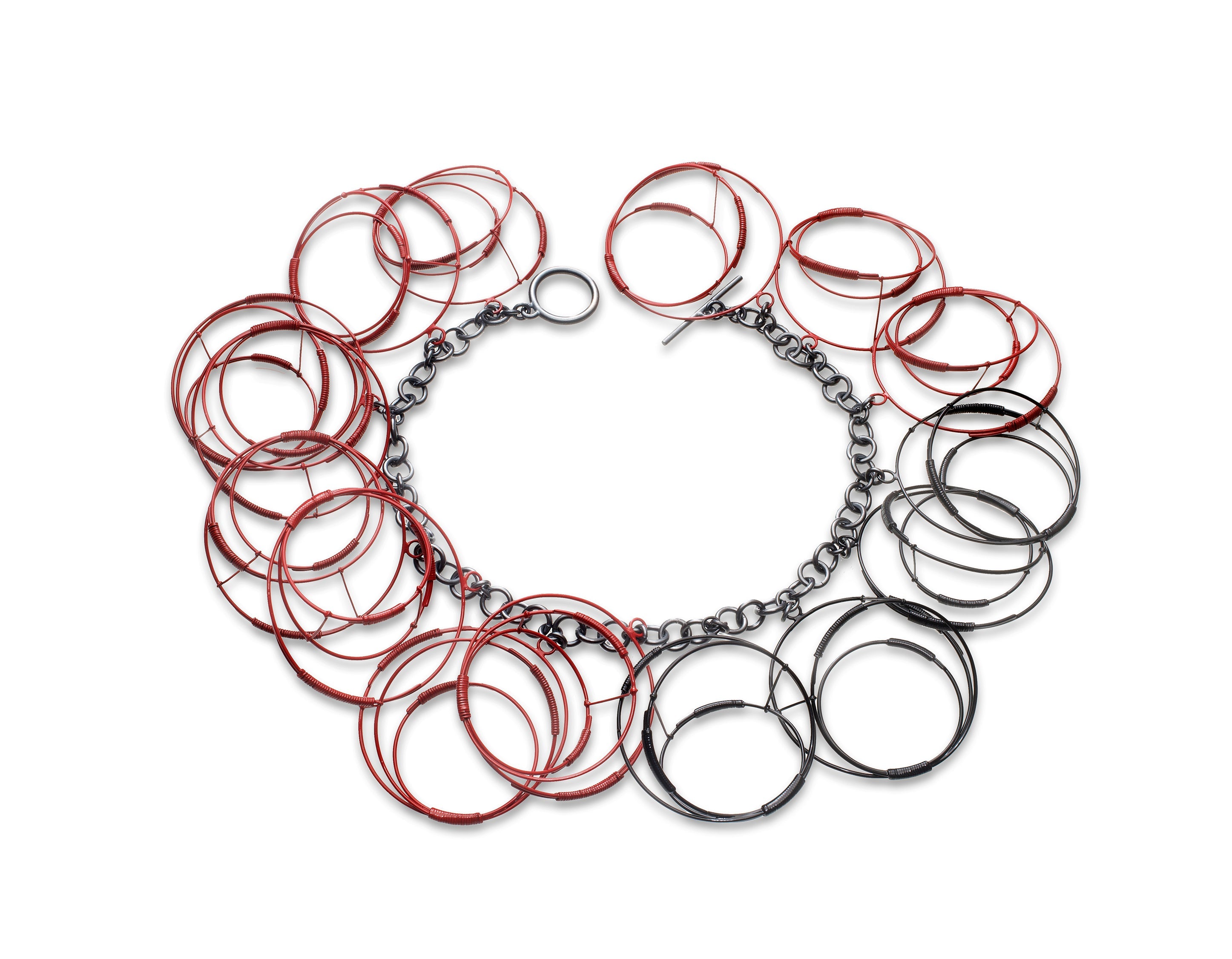 Red/Black Circle Structure Necklace