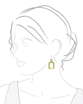 Small Top 3 Square Earrings