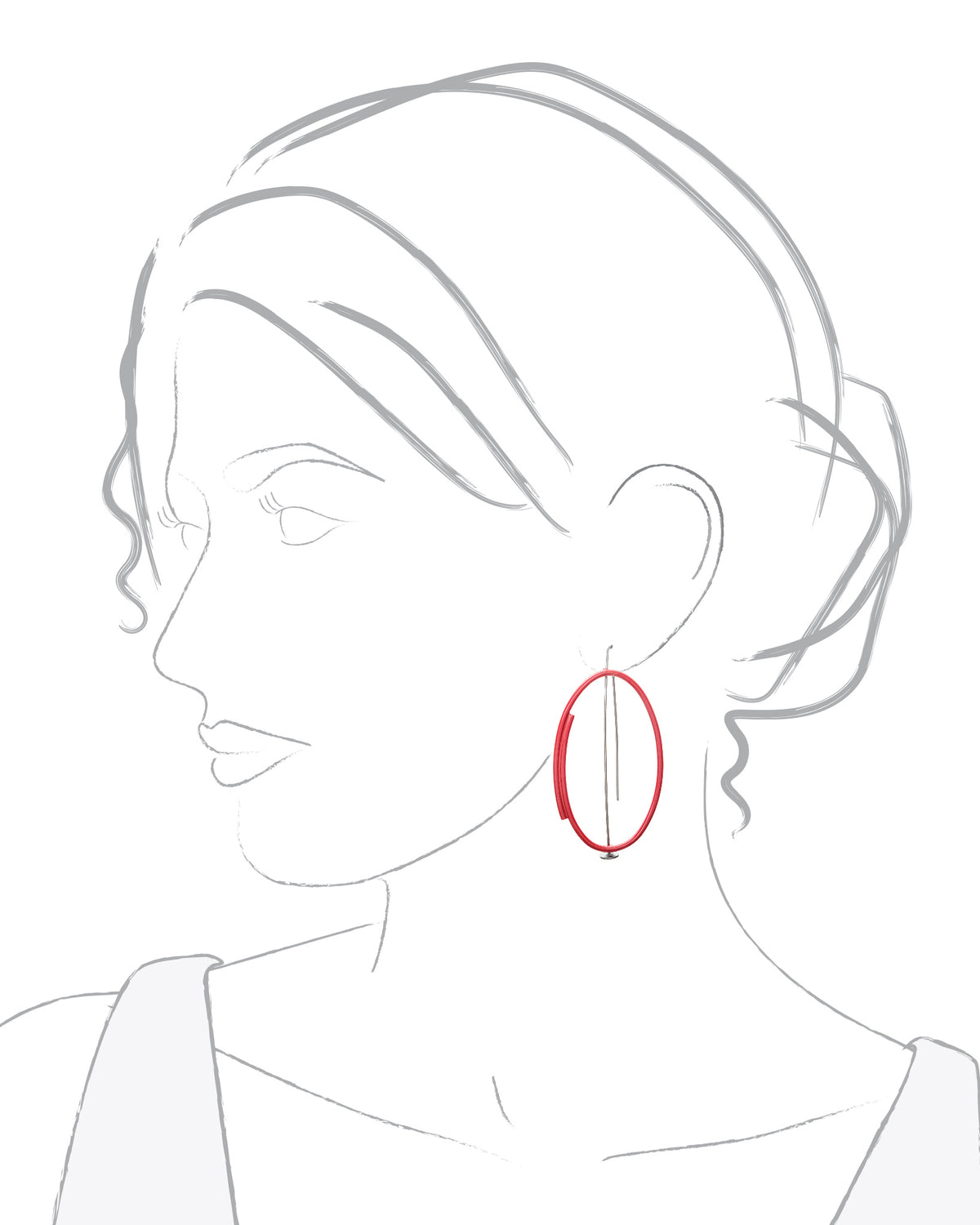 Overlapping Line Oval Earrings