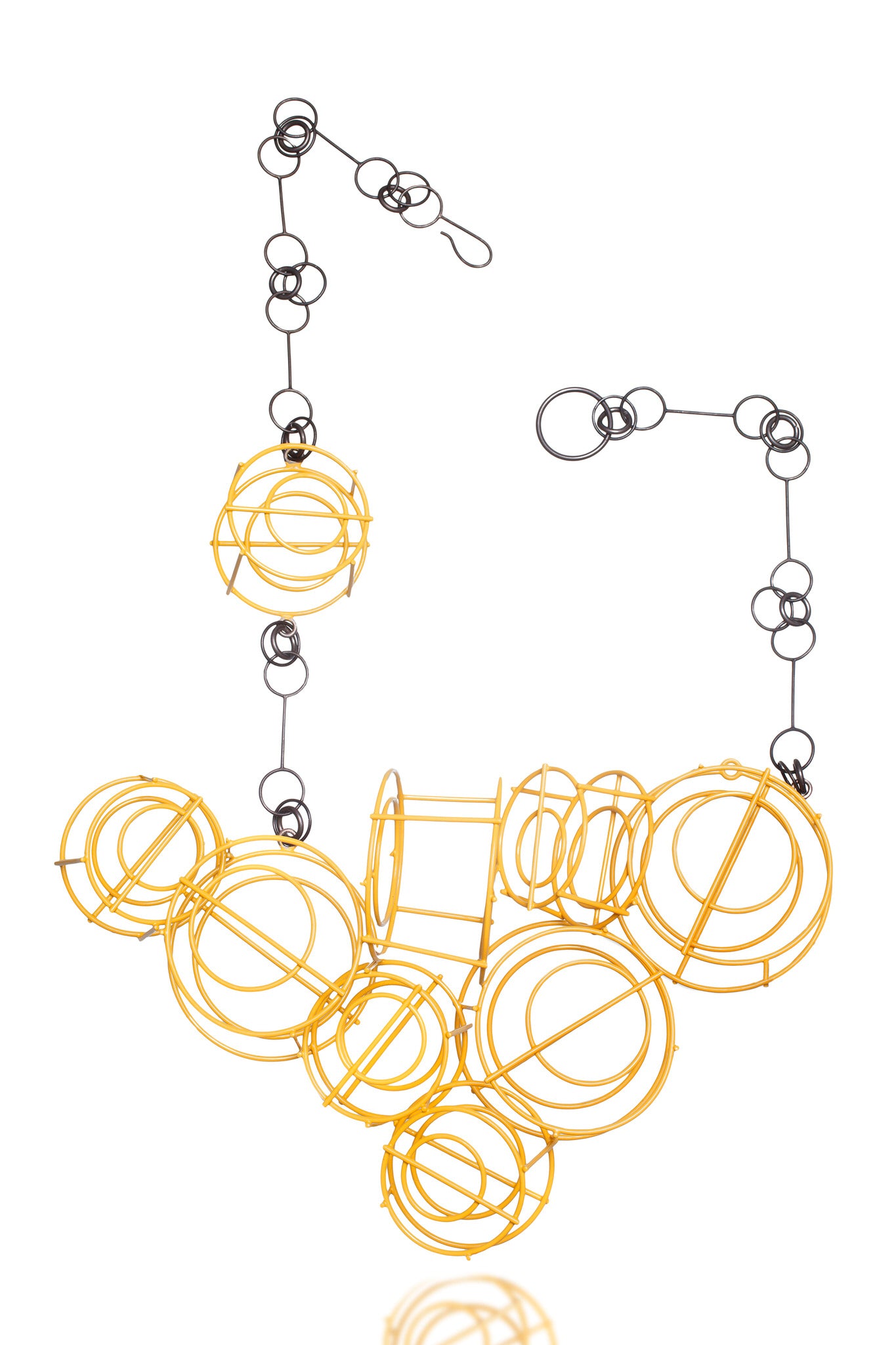 Circle Cluster Necklace in Mustard