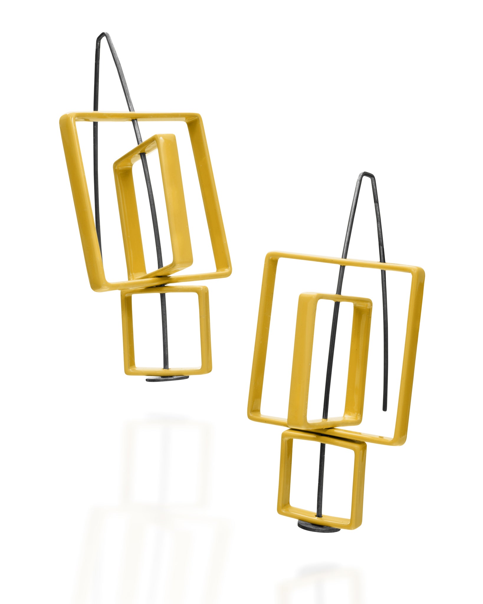 Moveable Solid Color 3 Square Earrings