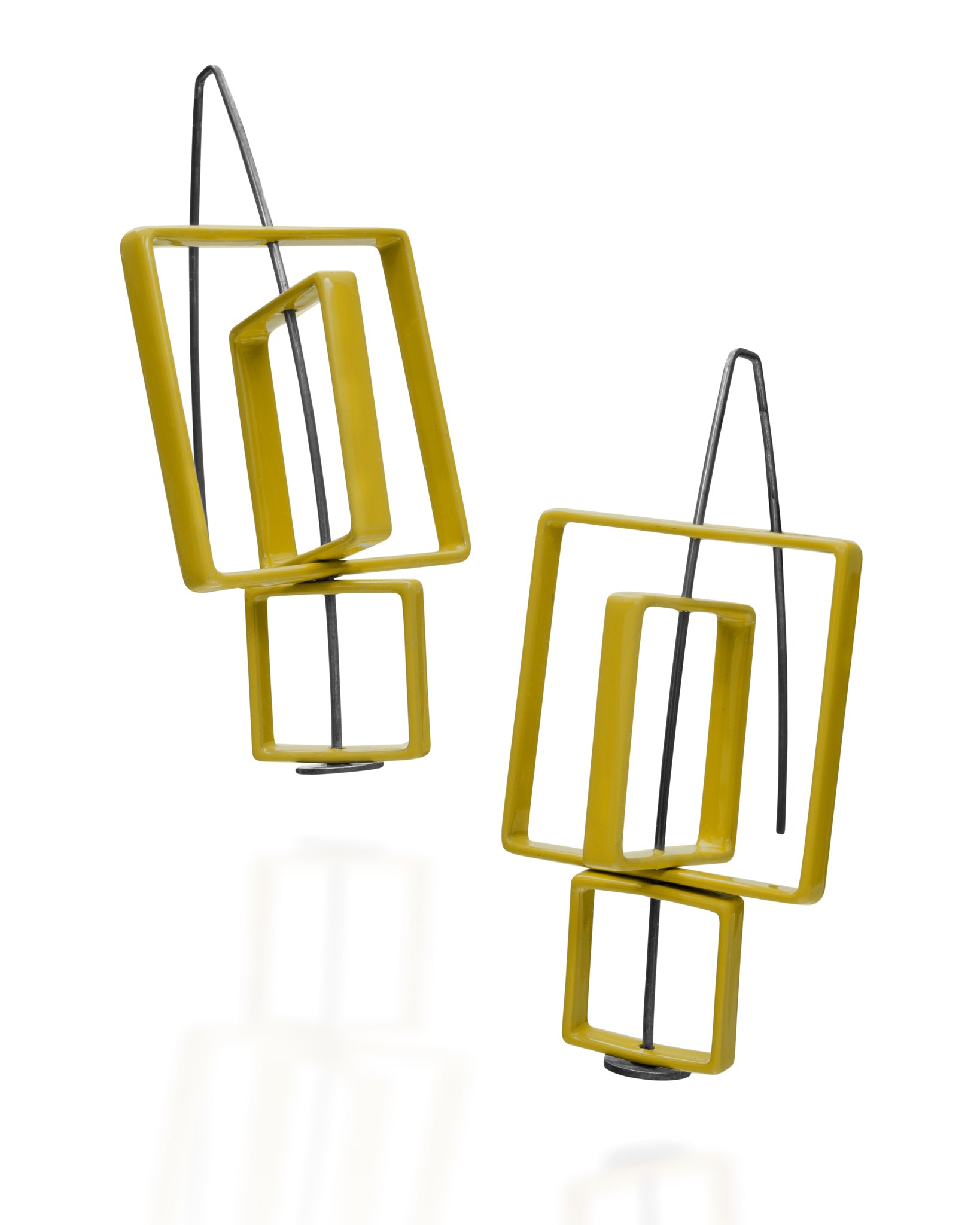 Moveable Solid Color 3 Square Earrings
