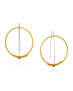 Overlapping Line Circle Earrings X-Large