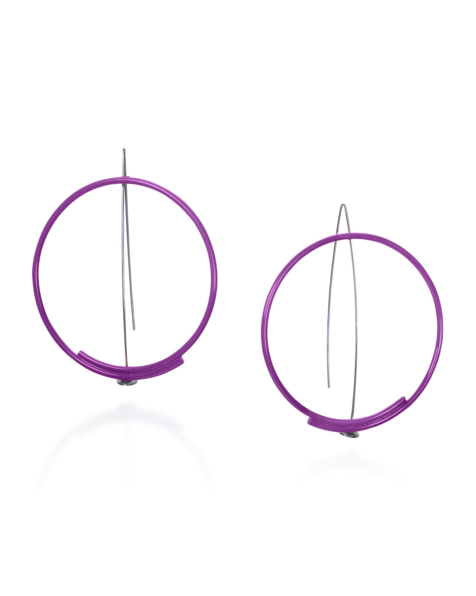 Overlapping Line Circle Earrings X-Large