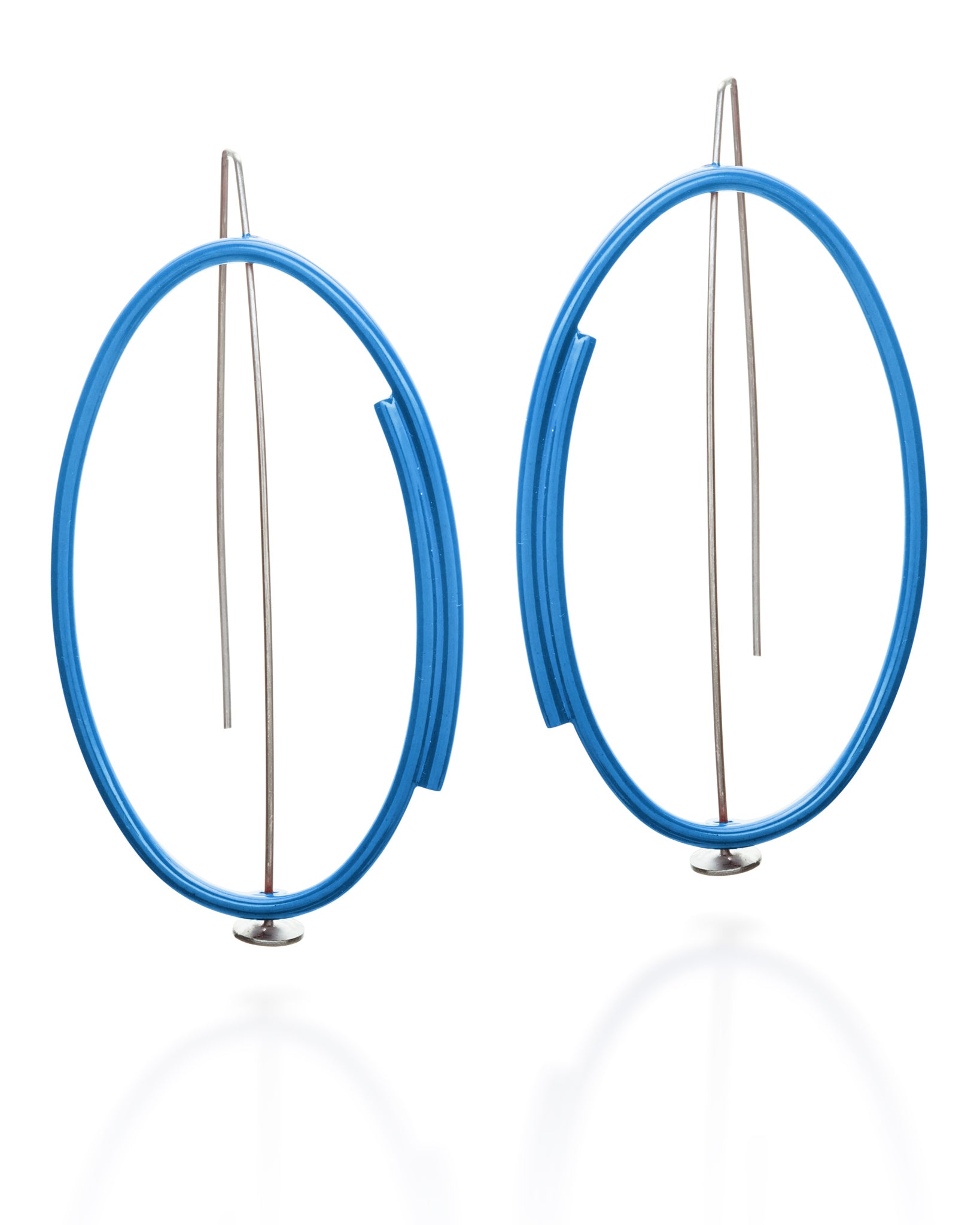 Overlapping Line Oval Earrings