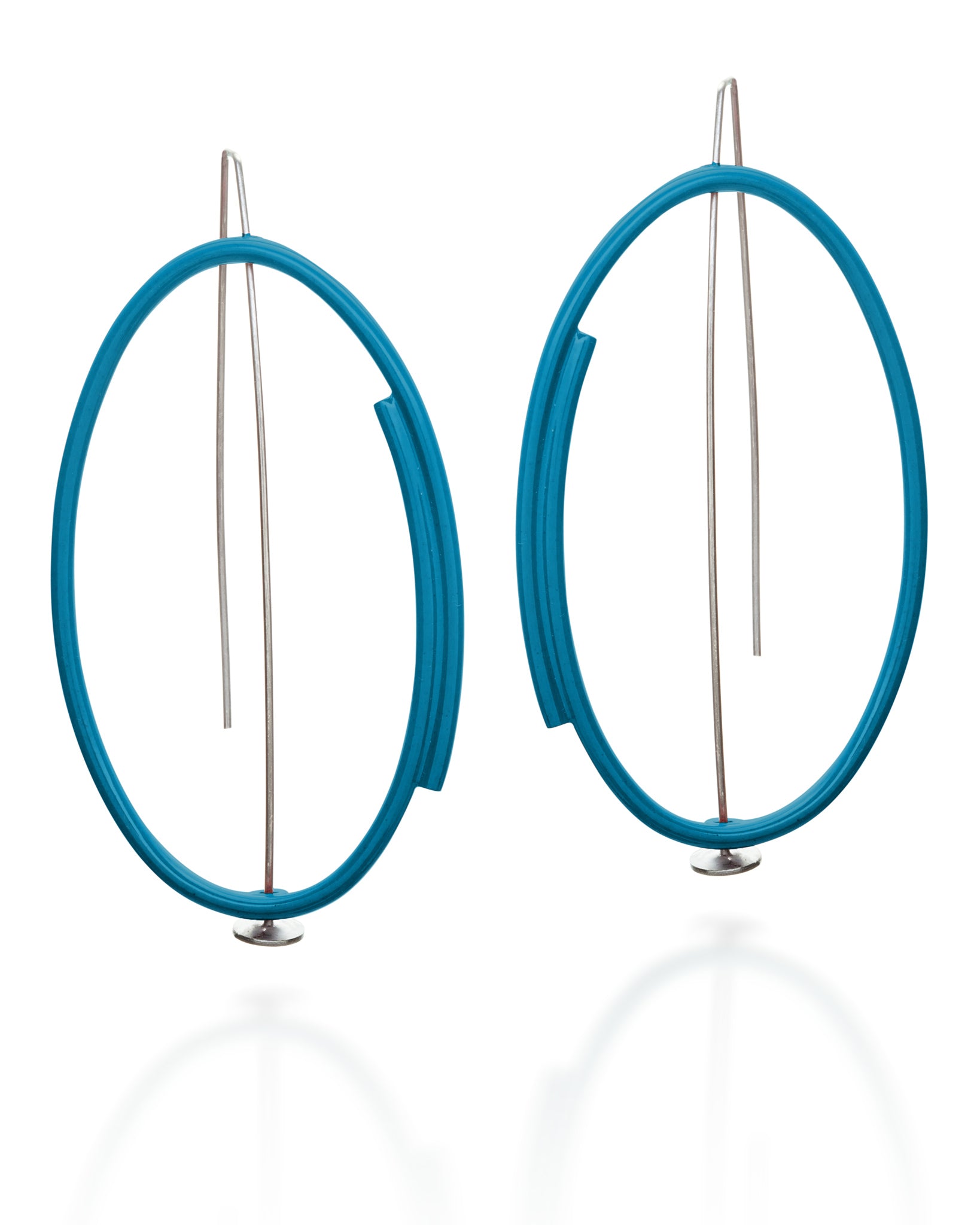 Overlapping Line Oval Earrings