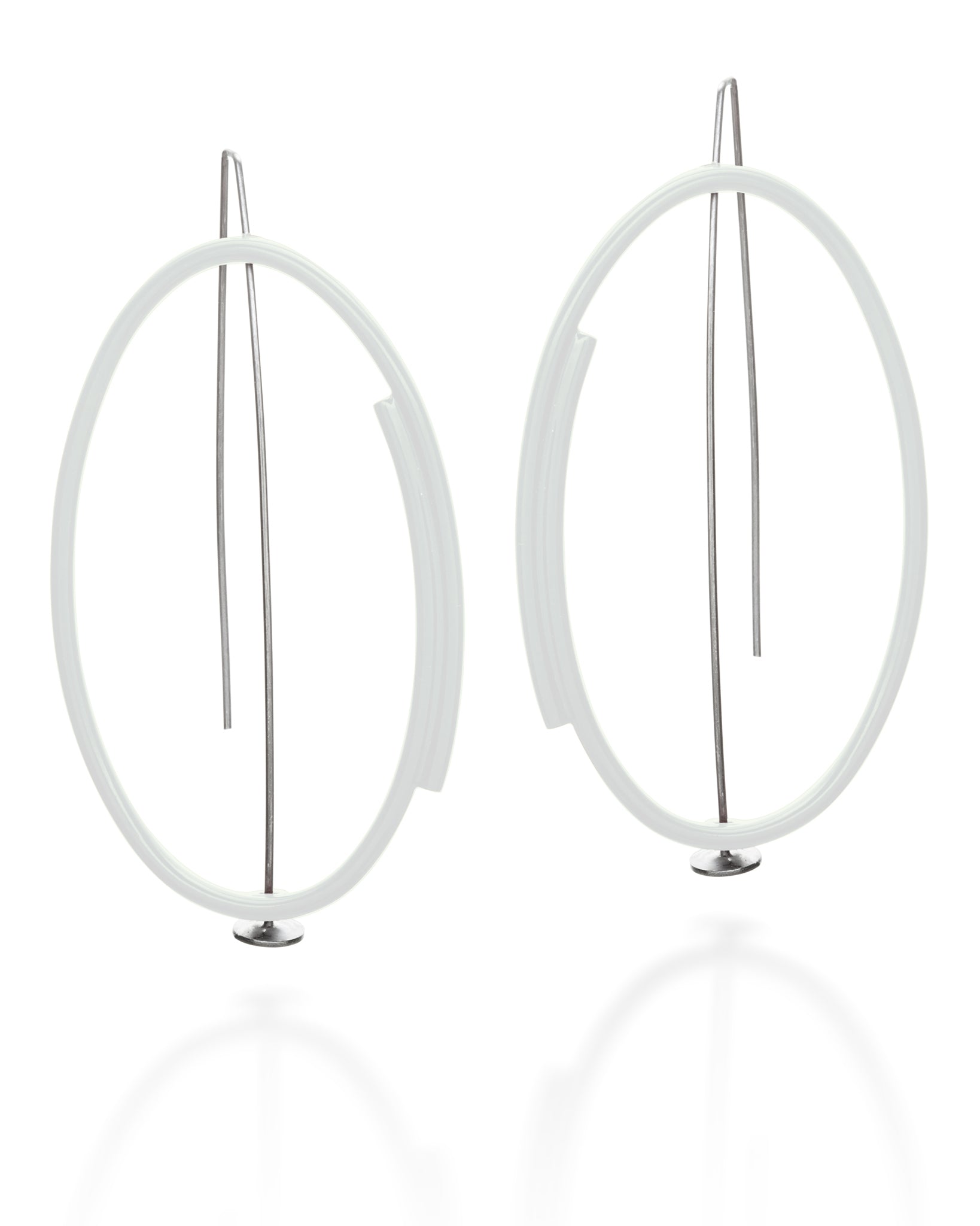 Overlapping Line Oval Earrings