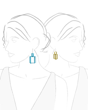 Small Top 3 Square Earrings