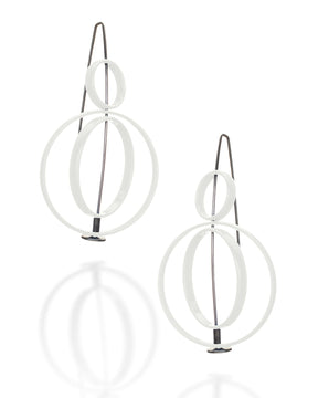 Small Top Moveable 3 Circle Earrings (Solid Color)
