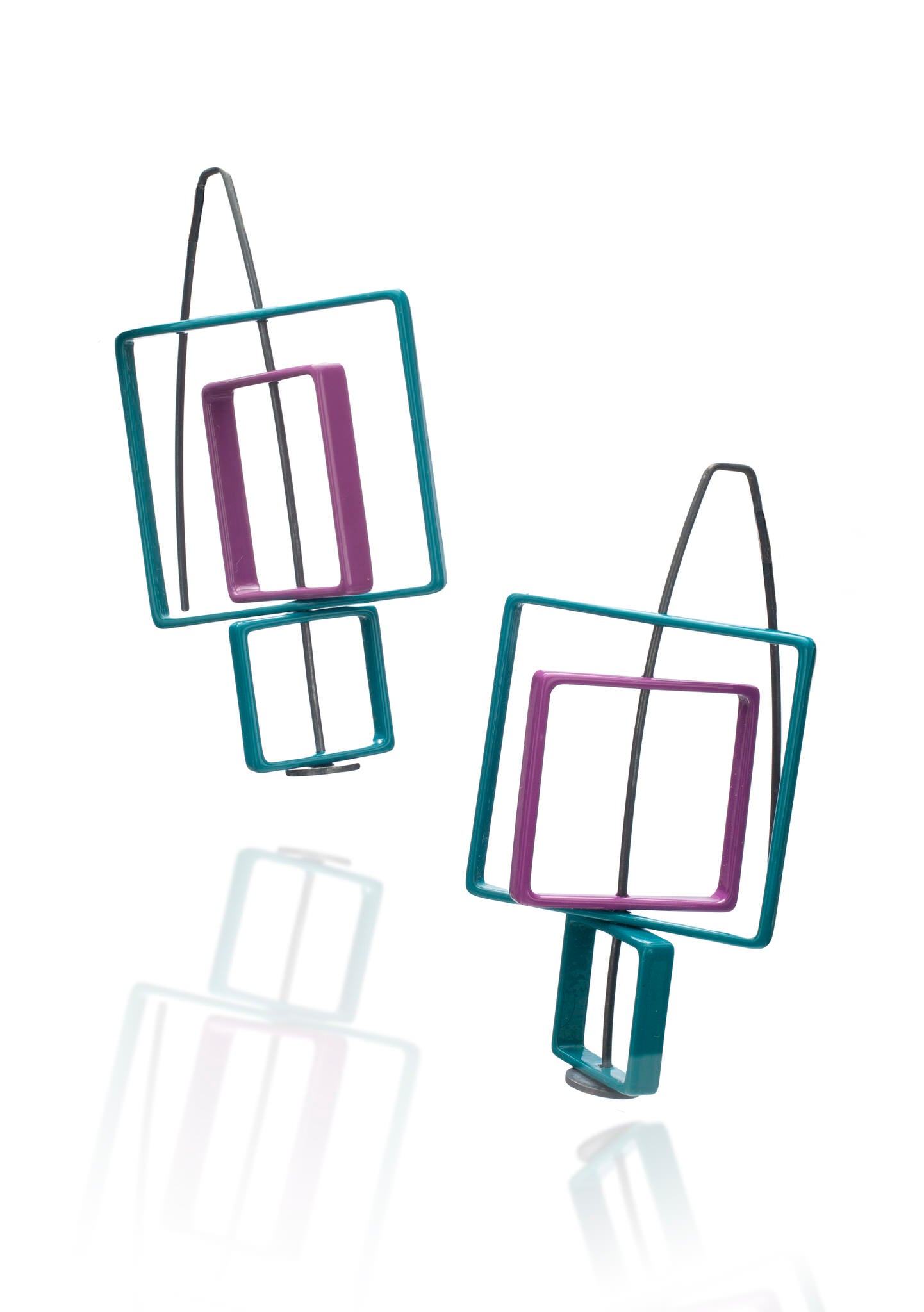 Moveable 3 Square Earrings