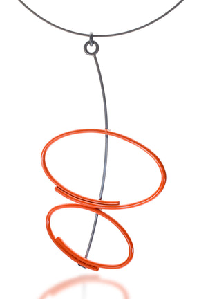 Double Oval Pendant in Orange