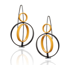 Small Top Moveable 3 Circle Earrings