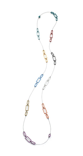 Multi-Colored 3 Rectangle Necklace