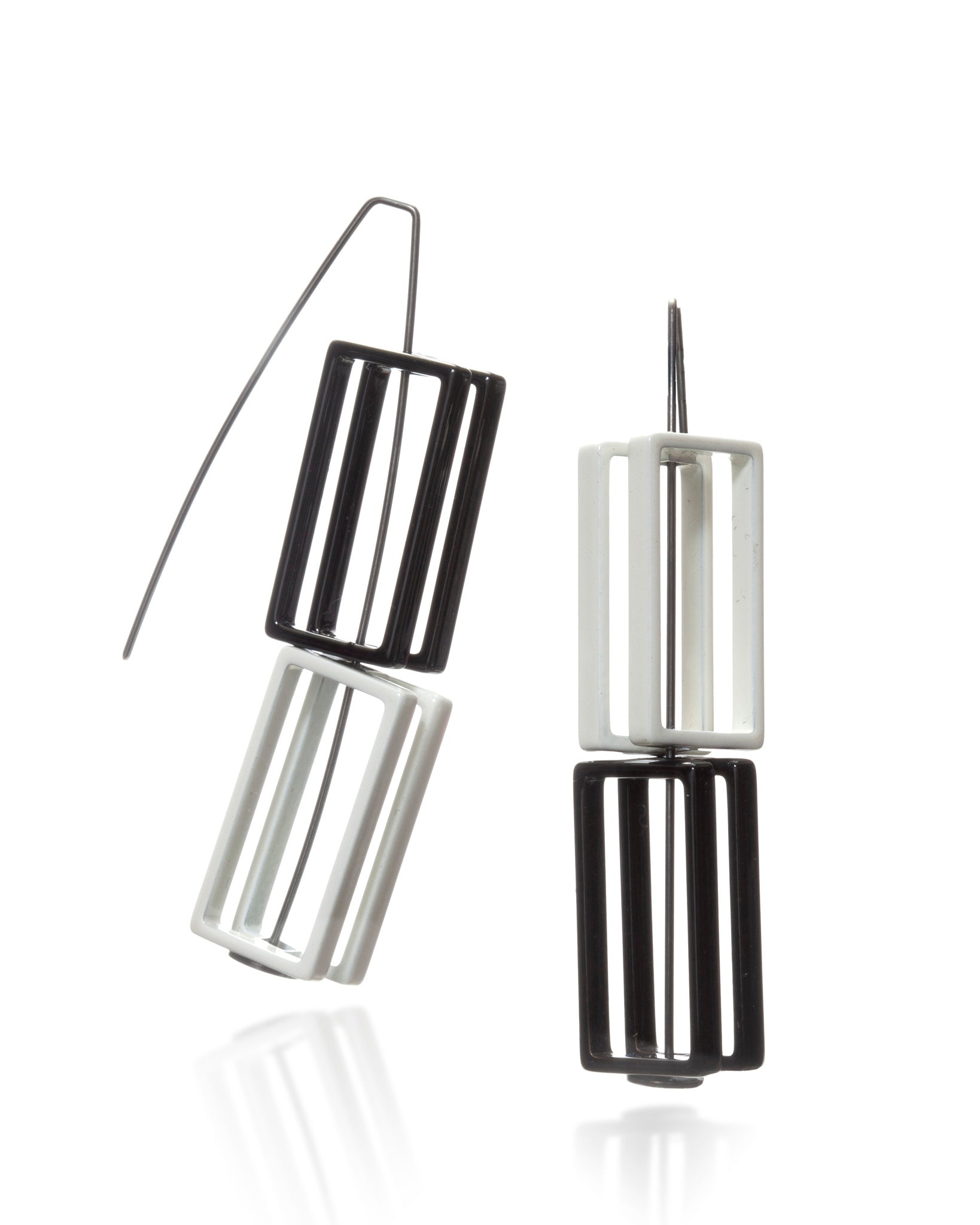 Stacked Rectangle Structure Earrings