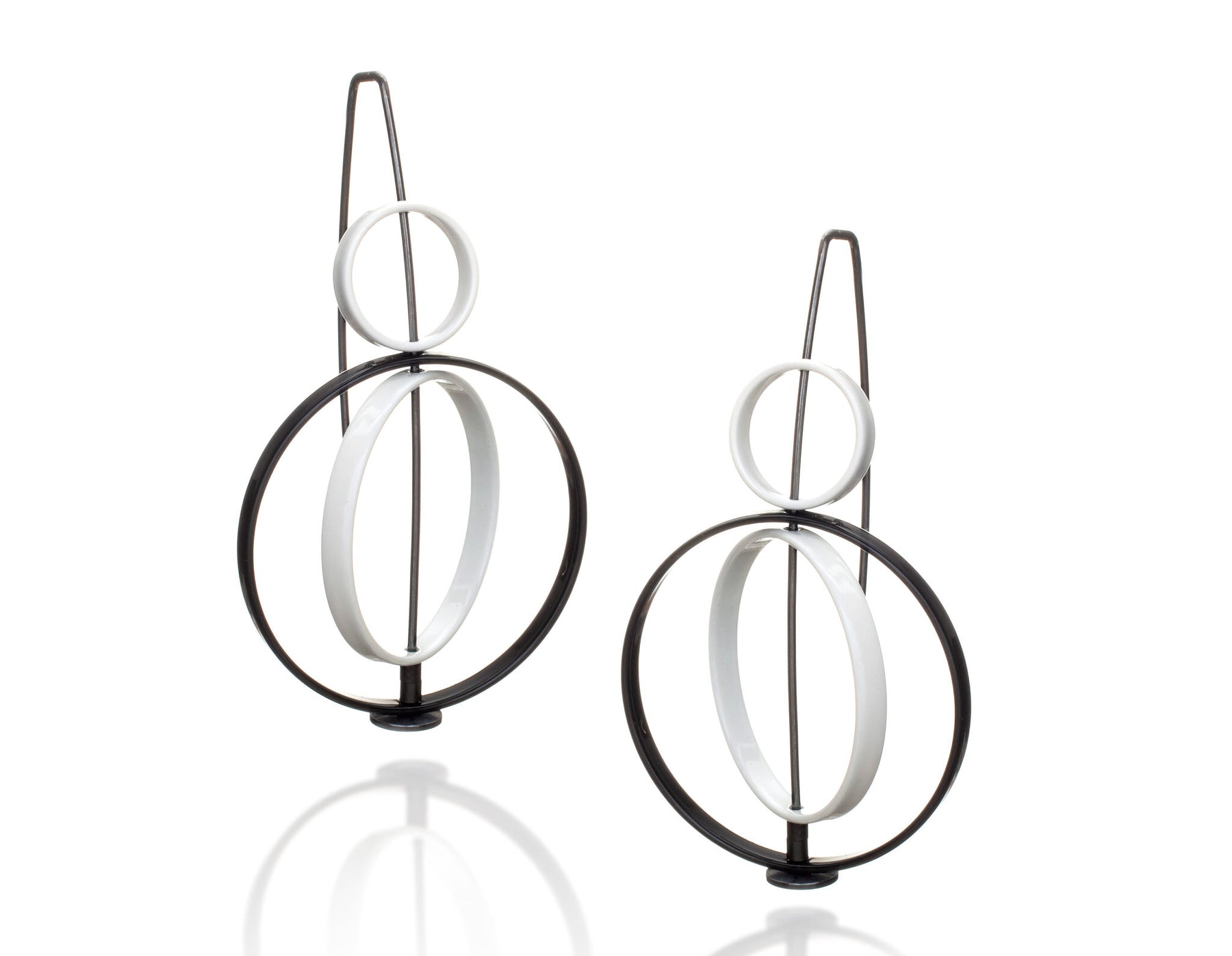 Small Top Moveable 3 Circle Earrings