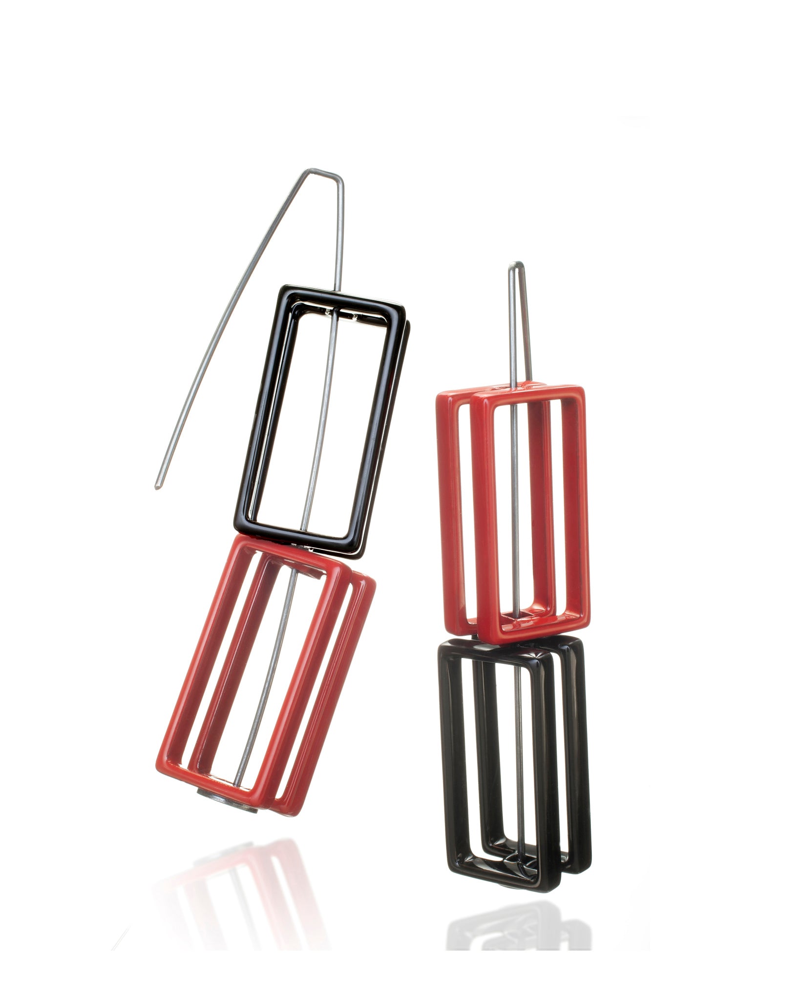 Stacked Rectangle Structure Earrings