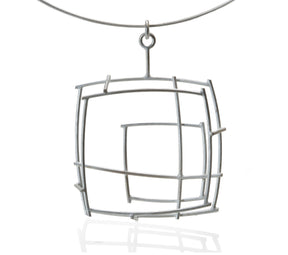 Square Structure Pendant in Sterling
