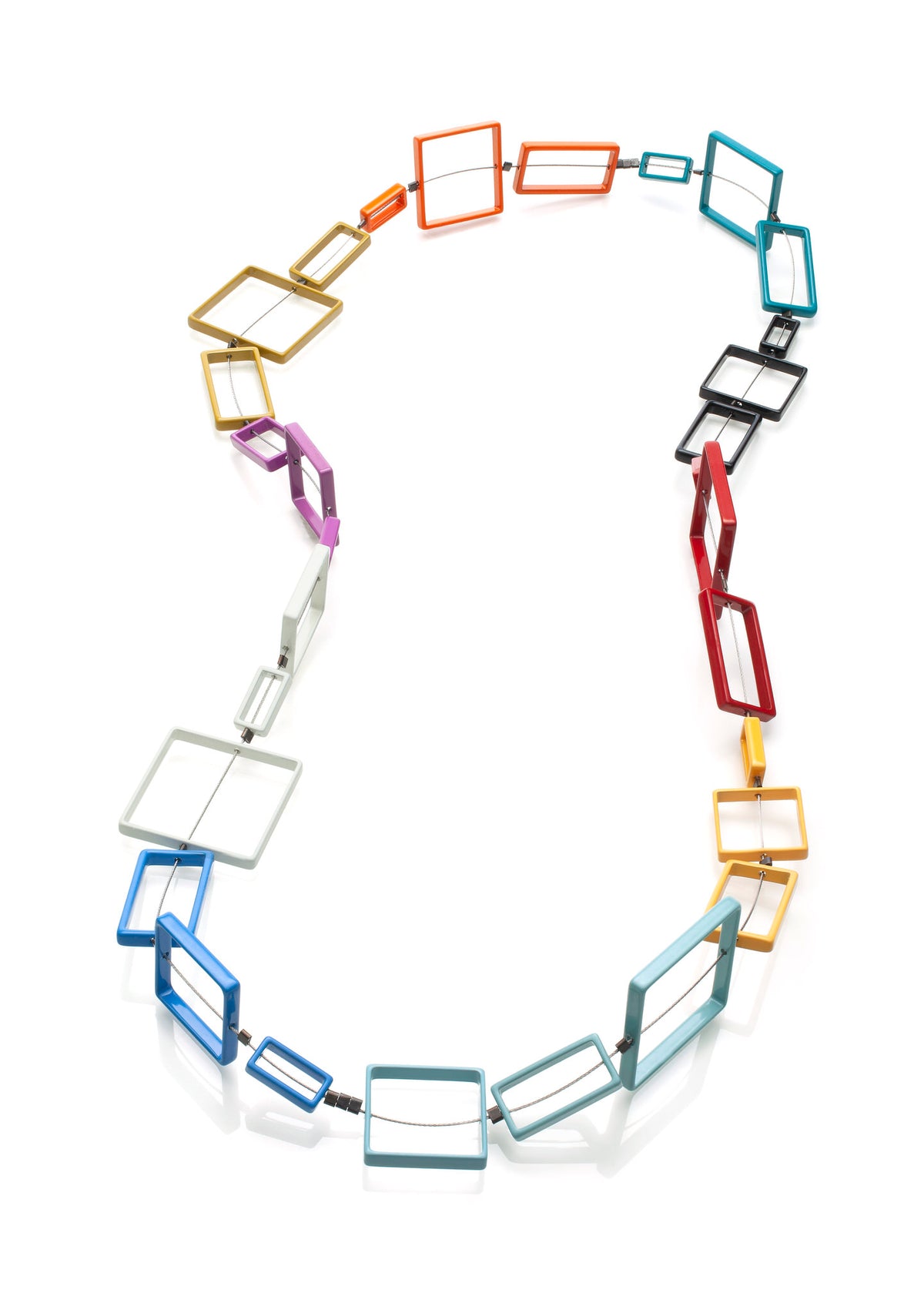 Multi-Colored Square & Rectangle Necklace